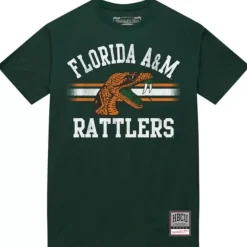 Men Mitchell & Ness T-Shirts & Tops-Vintage Stripes Tee Florida A&M University