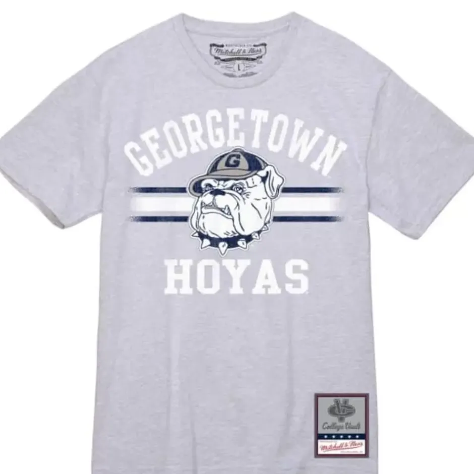 Men Mitchell & Ness T-Shirts & Tops-Vintage Stripes Tee Georgetown University