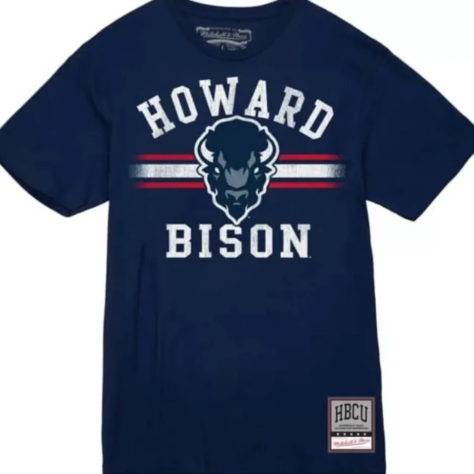 Men Mitchell & Ness T-Shirts & Tops-Vintage Stripes Tee Howard University