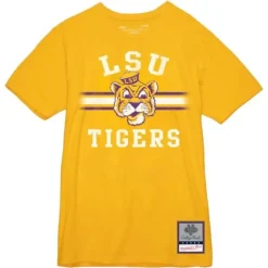 Men Mitchell & Ness T-Shirts & Tops-Vintage Stripes Tee Louisiana State University