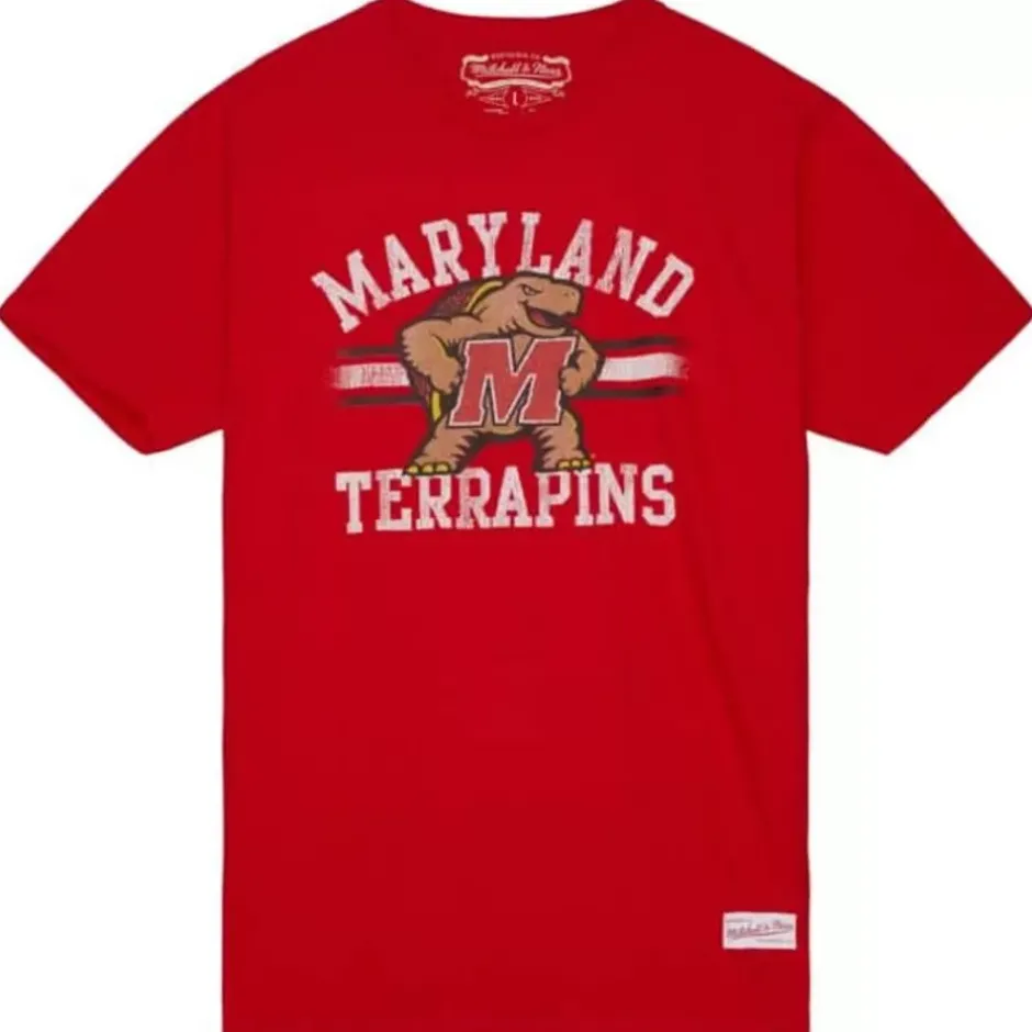 Men Mitchell & Ness T-Shirts & Tops-Vintage Stripes Tee University Of Maryland
