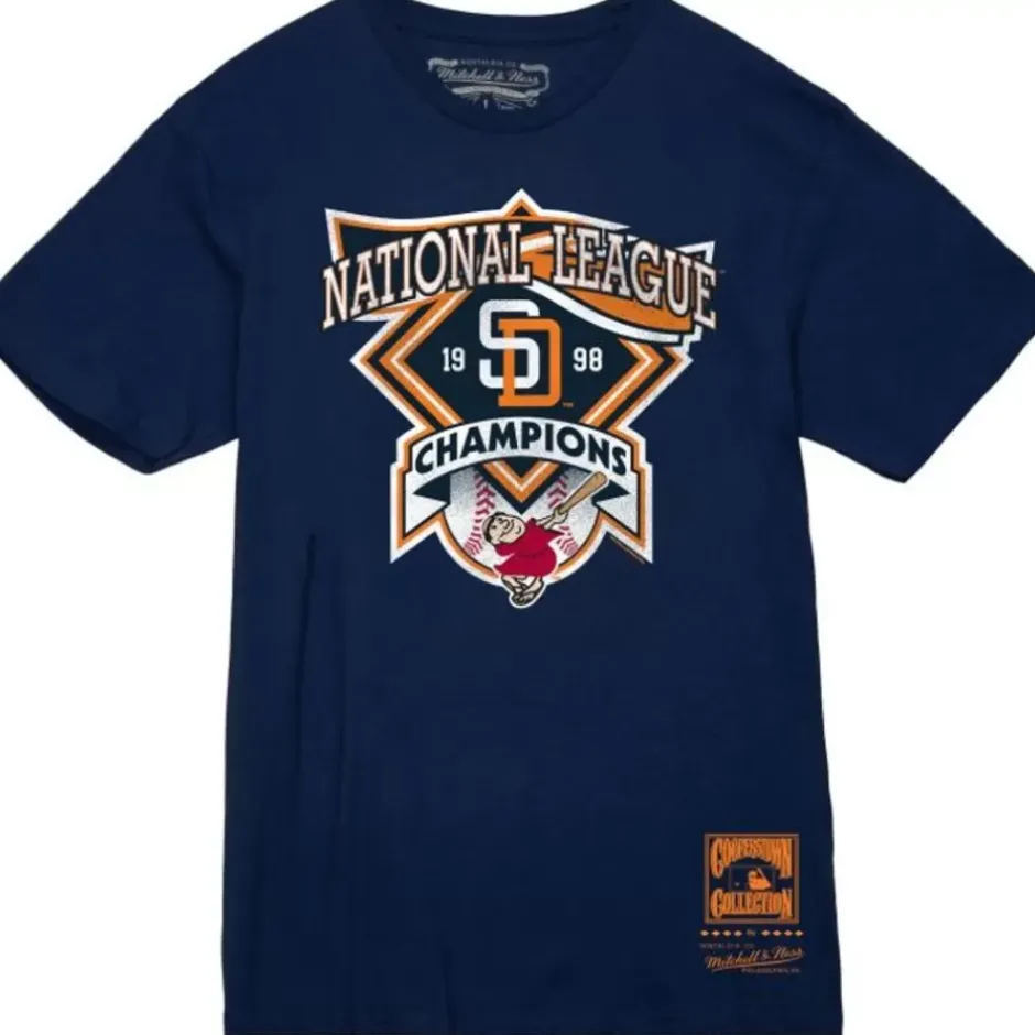 Men Mitchell & Ness T-Shirts & Tops-Vintage Tee San Diego Padres
