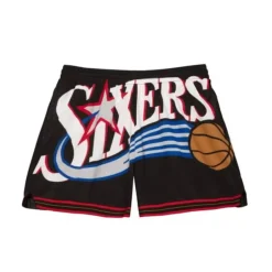Woman Mitchell & Ness Shorts-Women'S Big Face 3.0 Shorts Philadelphia 76Ers