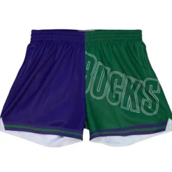 Woman Mitchell & Ness Shorts-Womens Big Face Shorts 5.0 Milwaukee Bucks