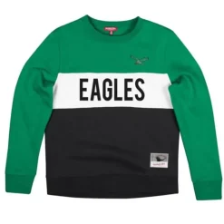 Woman Mitchell & Ness Hoodies & Sweatshirts-Women'S Color Block Crew 2.0 Philadelphia Eagles