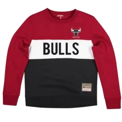Woman Mitchell & Ness Hoodies & Sweatshirts-Women'S Color Block Crew 2.0 Chicago Bulls
