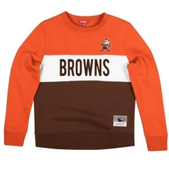 Woman Mitchell & Ness Hoodies & Sweatshirts-Women'S Color Block Crew 2.0 Cleveland Browns