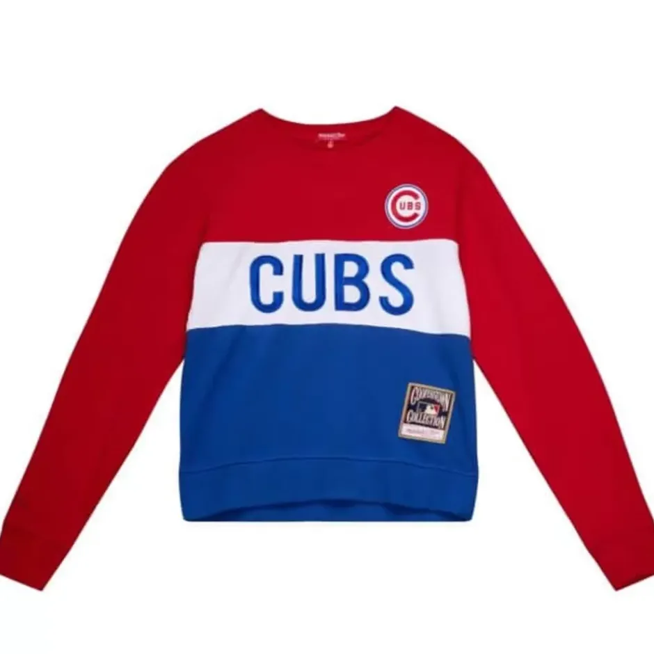 Woman Mitchell & Ness Hoodies & Sweatshirts-Women'S Color Block Crew 2.0 Chicago Cubs
