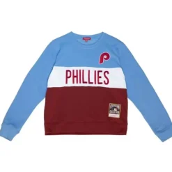 Woman Mitchell & Ness Hoodies & Sweatshirts-Women'S Color Block Crew 2.0 Philadelphia Phillies