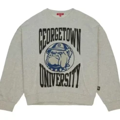 Woman Mitchell & Ness Hoodies & Sweatshirts-Women'S Logo Lightweight Crew 3.0 Georgetown University