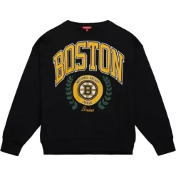 Woman Mitchell & Ness Hoodies & Sweatshirts-Womens Logo Lt Crew 2.0 Boston Bruins