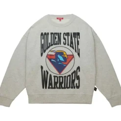 Woman Mitchell & Ness Hoodies & Sweatshirts-Women'S Logo Lt Crew 3.0 Golden State Warriors