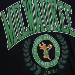 Woman Mitchell & Ness Hoodies & Sweatshirts-Womens Logo Lt Crew 2.0 Milwaukee Bucks