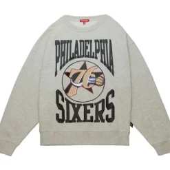 Woman Mitchell & Ness Hoodies & Sweatshirts-Women'S Logo Lt Crew 3.0 Philadelphia 76Ers
