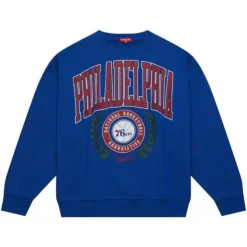Woman Mitchell & Ness Hoodies & Sweatshirts-Womens Logo Lt Crew 2.0 Philadelphia 76Ers