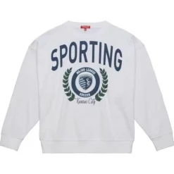 Woman Mitchell & Ness Hoodies & Sweatshirts-Womens Logo Lt Crew 2.0 Sporting Kansas City