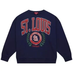 Woman Mitchell & Ness Hoodies & Sweatshirts-Womens Logo Lt Crew 2.0 St. Louis Cardinals