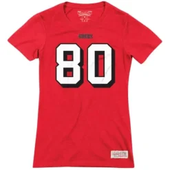 Woman Mitchell & Ness T-Shirts & Tops-Womens Name & Number Tee San Francisco 49Ers Jerry Rice