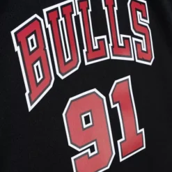 Woman Mitchell & Ness T-Shirts & Tops-Womens N&N Crop Tank Chicago Bulls 1997 Dennis Rodman