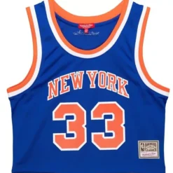 Woman Mitchell & Ness T-Shirts & Tops-Womens N&N Crop Tank New York Knicks 1991 Patrick Ewing