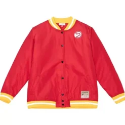 Men Mitchell & Ness Jackets & Outerwear-Womens Puffer Jacket Atlanta Hawks