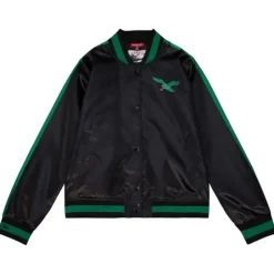 Woman Mitchell & Ness Jackets & Outerwear-Women'S Raglan Satin Jacket Philadelphia Eagles