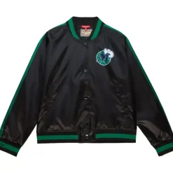 Woman Mitchell & Ness Jackets & Outerwear-Women'S Raglan Satin Jacket Dallas Mavericks