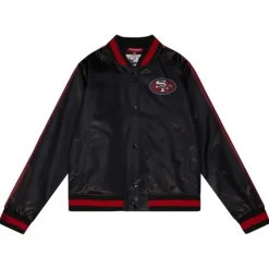 Woman Mitchell & Ness Jackets & Outerwear-Women'S Raglan Satin Jacket San Francisco 49Ers