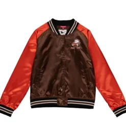 Woman Mitchell & Ness Jackets & Outerwear-Women'S Satin Jacket 2.0 Cleveland Browns