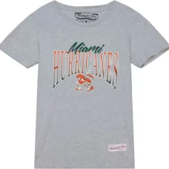 Woman Mitchell & Ness T-Shirts & Tops-Women'S Script Arc Tee University Of Miami