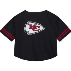 Woman Mitchell & Ness T-Shirts & Tops-Women'S Ss Button Crop Kansas City Chiefs