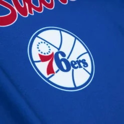 Woman Mitchell & Ness T-Shirts & Tops-Women'S Ss Button Crop Philadelphia 76Ers