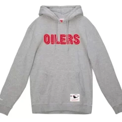 Men Mitchell & Ness Hoodies & Sweatshirts-Wordmark 1 Hoodie Houston Oilers