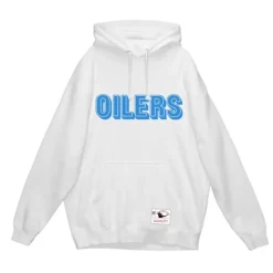 Men Mitchell & Ness Hoodies & Sweatshirts-Wordmark 1 Hoodie Houston Oilers