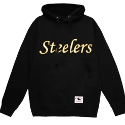 Men Mitchell & Ness Hoodies & Sweatshirts-Wordmark 1 Hoodie Pittsburgh Steelers