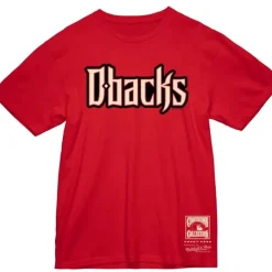 Men Mitchell & Ness T-Shirts & Tops-Wordmark 1 Tee Arizona Diamondbacks