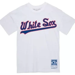Men Mitchell & Ness T-Shirts & Tops-Wordmark 1 Tee Chicago White Sox