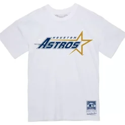 Men Mitchell & Ness T-Shirts & Tops-Wordmark 1 Tee Houston Astros