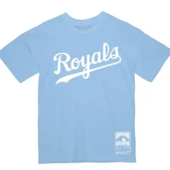 Men Mitchell & Ness T-Shirts & Tops-Wordmark 2 Tee Kansas City Royals