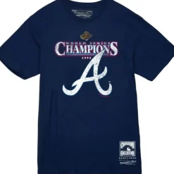 Men Mitchell & Ness T-Shirts & Tops-World Series 1995 Tee Atlanta Braves