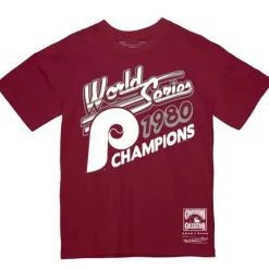 Men Mitchell & Ness T-Shirts & Tops-World Series 1980 Tee Philadelphia Phillies