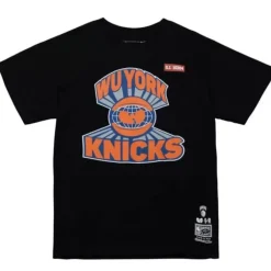 Men Mitchell & Ness T-Shirts & Tops-Wu Tang Shaolin X Br Remix Ss Tee New York Knicks